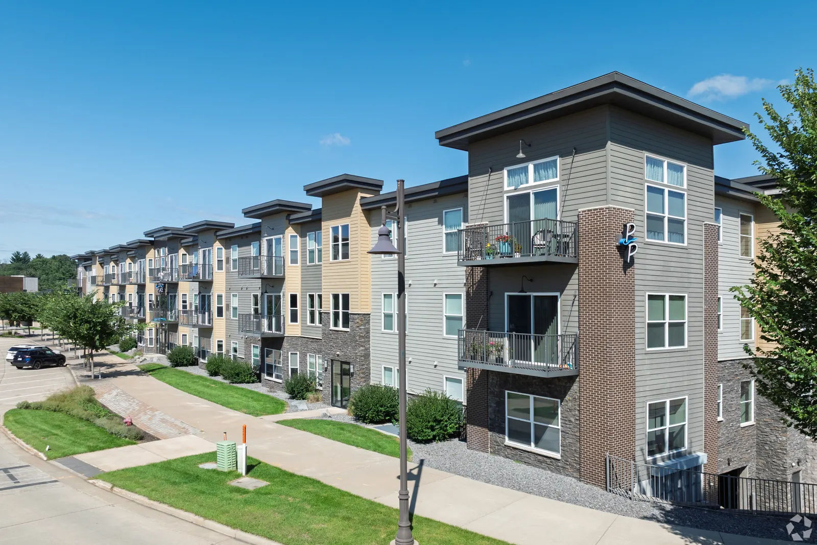 Prairie Place Apartments along the river in River Prairie, Altoona
