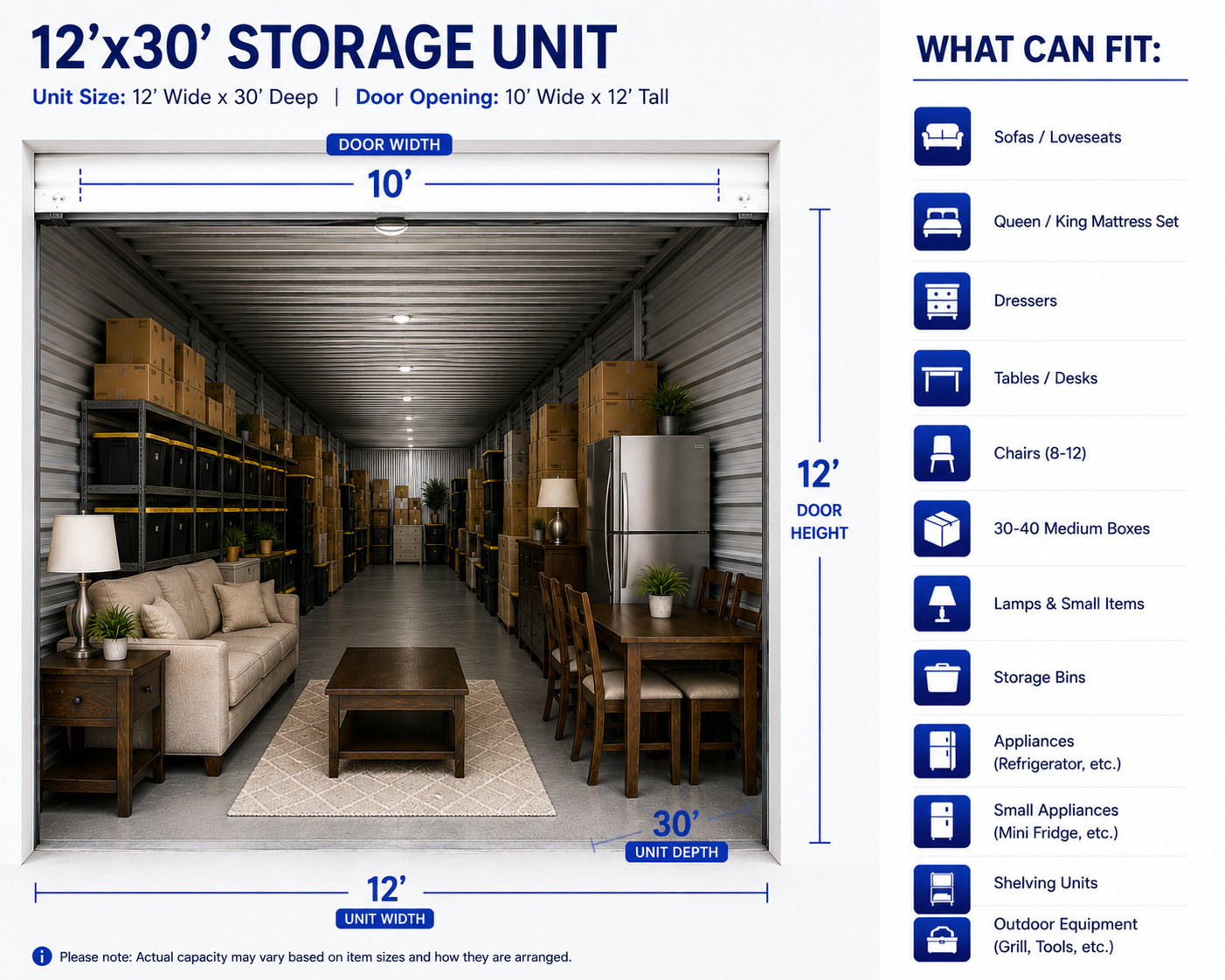 12x30 Premium Indoor Storage Unit