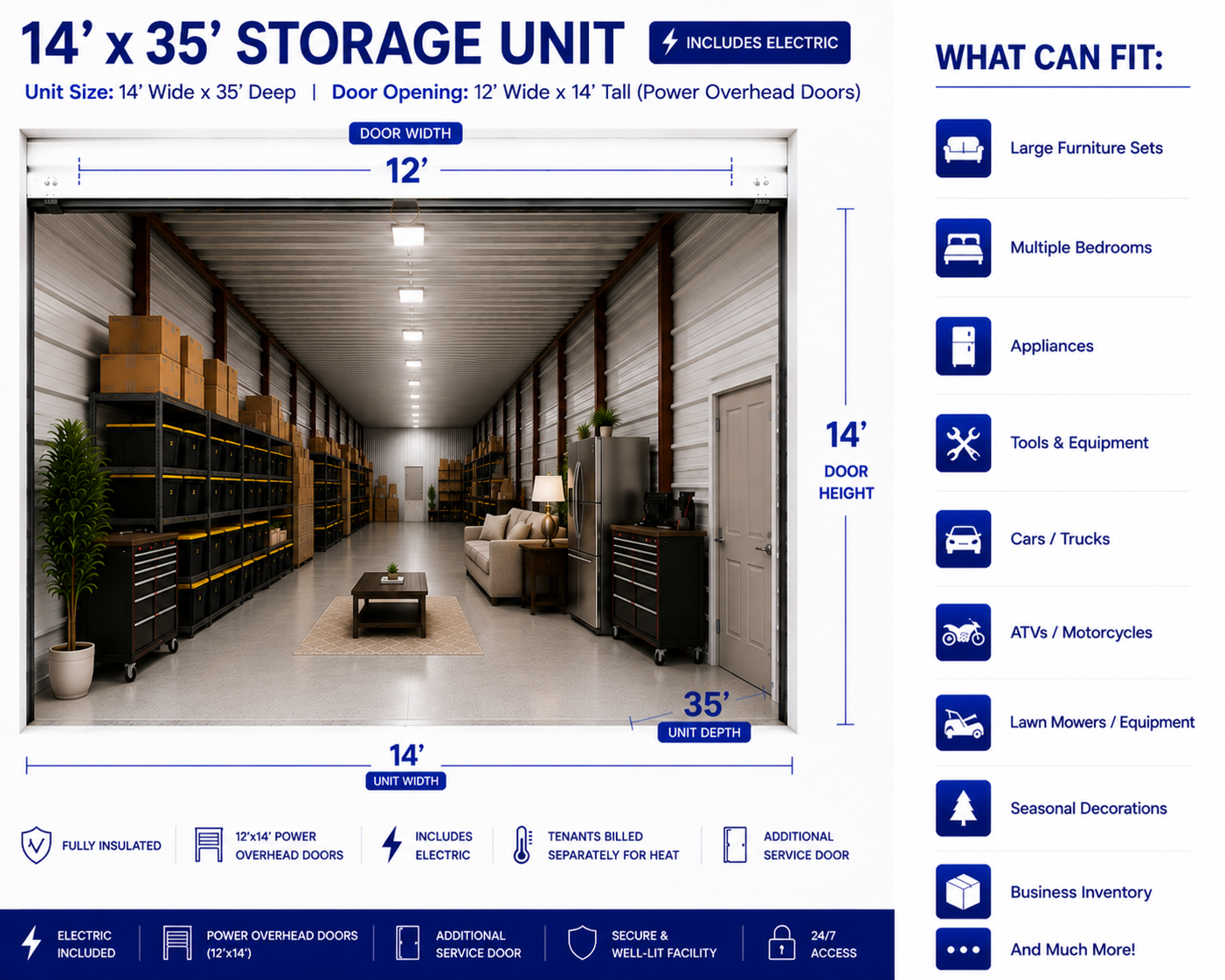 14x35 Heated Storage Unit