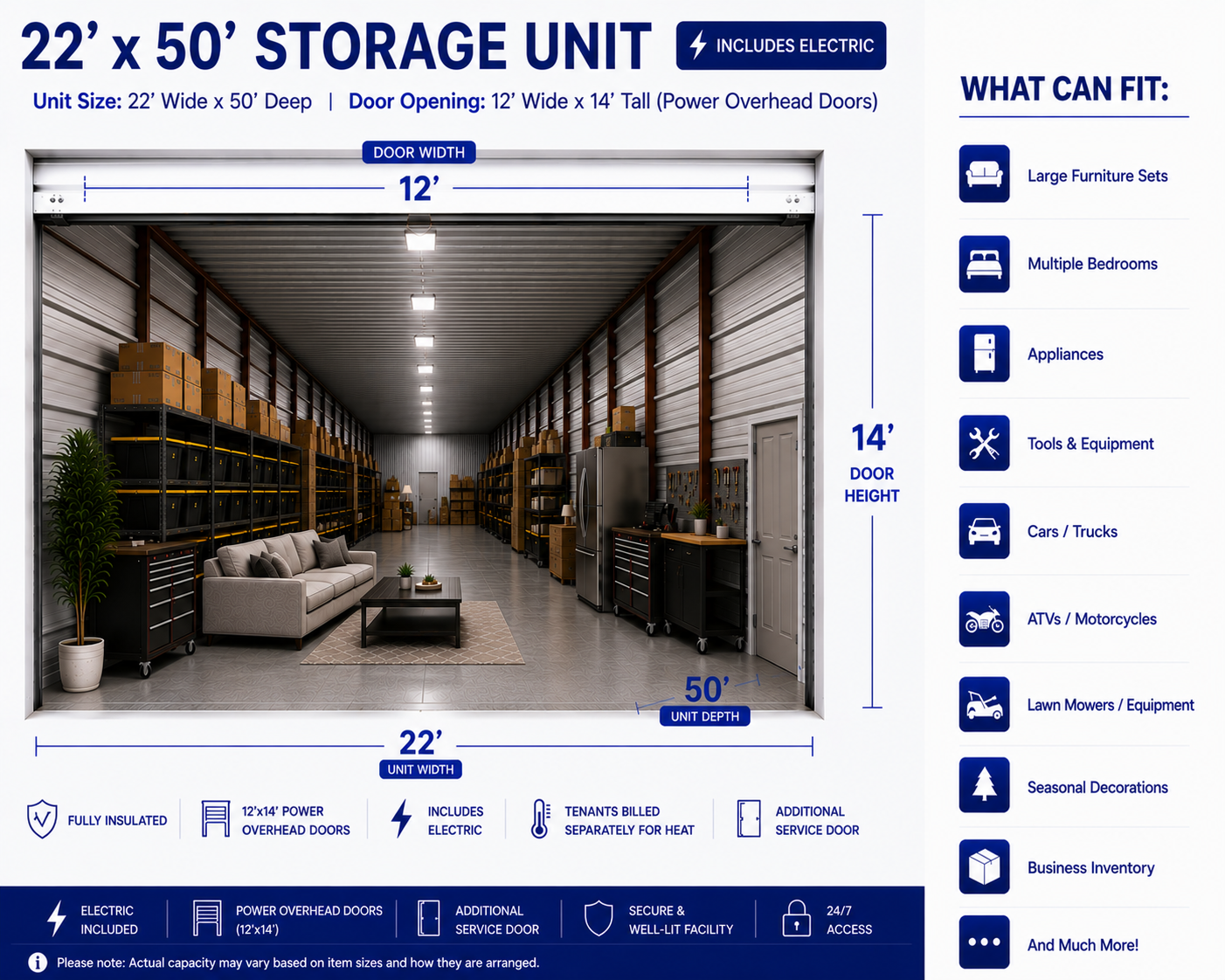 22x50 Heated Storage Unit