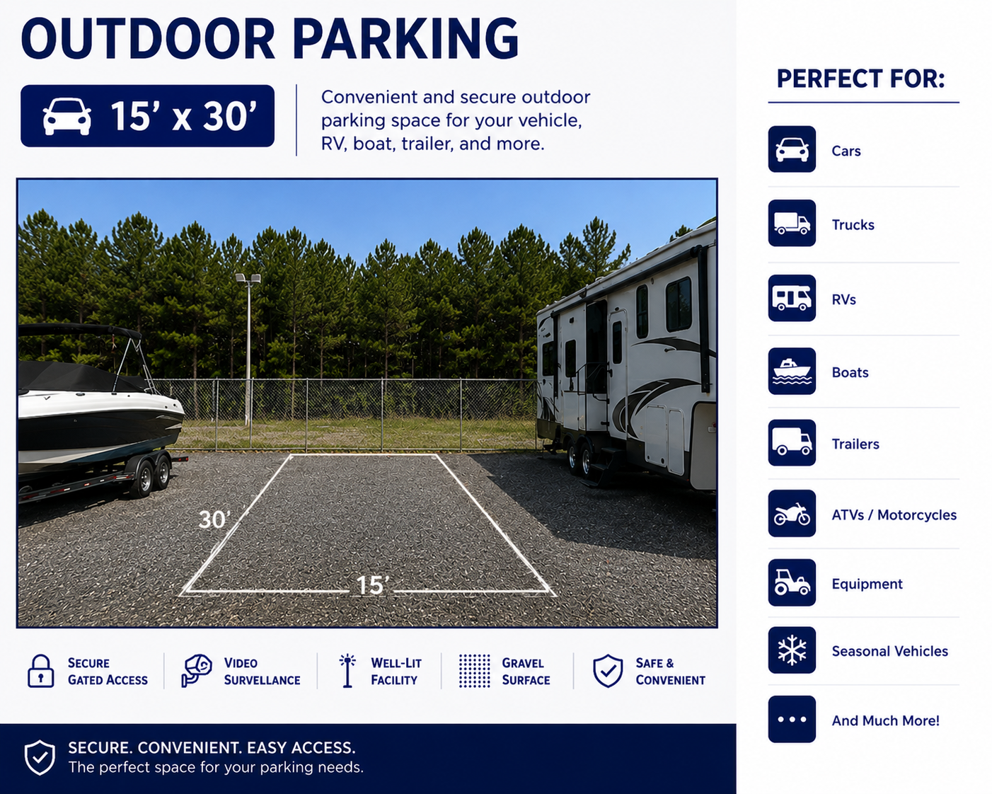 15x30 Outdoor Parking Space