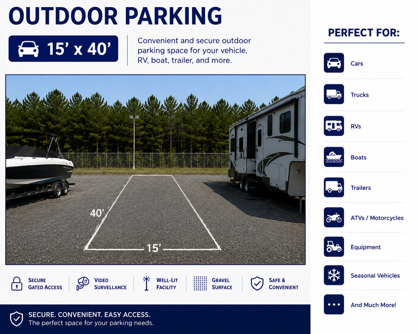 15x36 to 15x40 Outdoor Parking Space